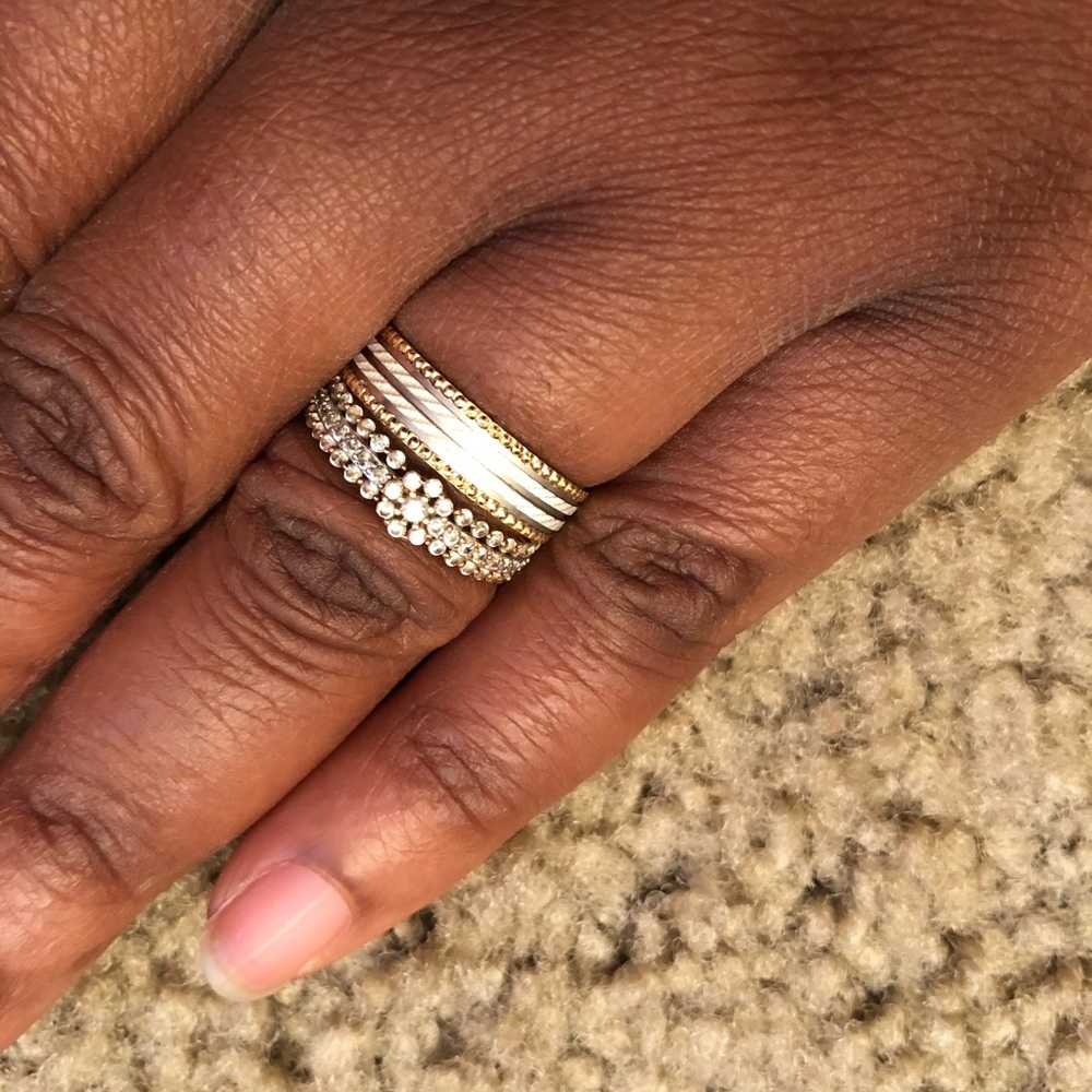 18k pure gold for each engagement and wedding band